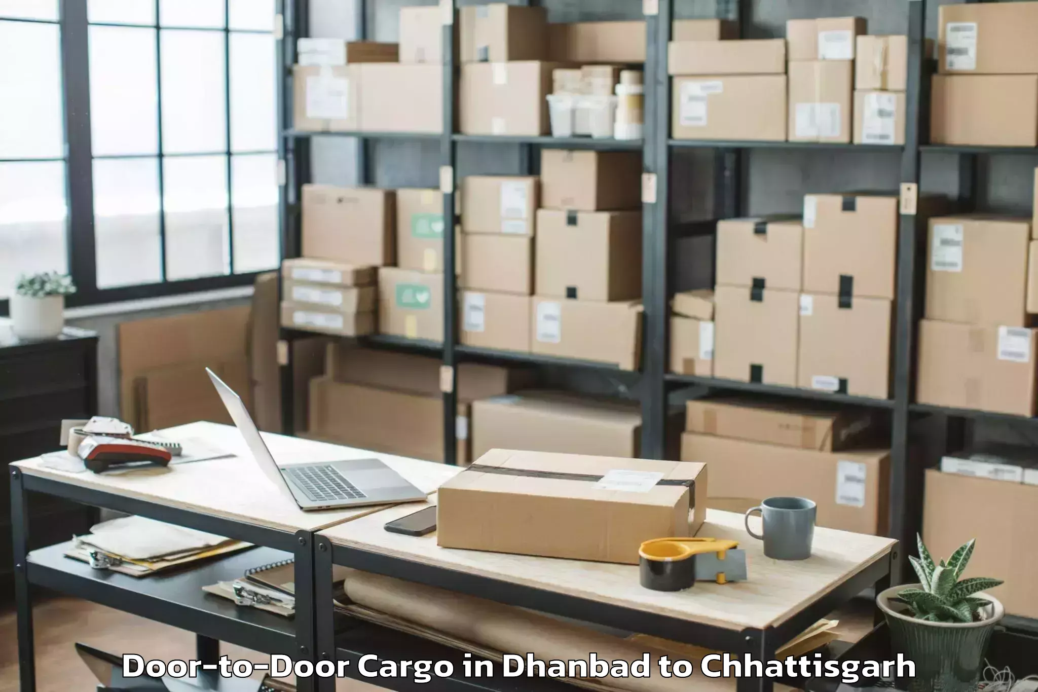 Quality Dhanbad to Kawardha Door To Door Cargo